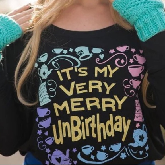 NWOT, Glitter Ever After, Alice In Wonderland Unbirthday Shirt Small - Picture 5 of 5